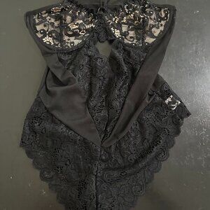 🖤 Black Lace Teddy Bodysuit Lingerie – Size Medium (NEW, never worn, no tags)